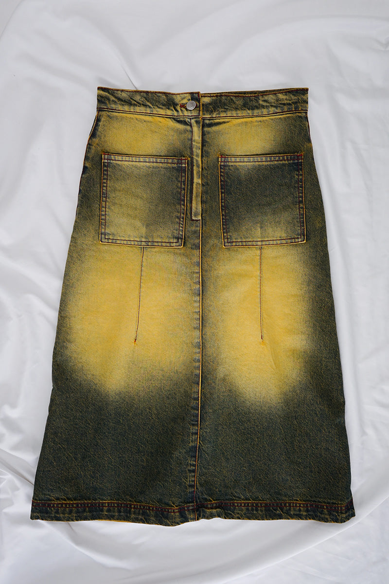 Double Denim Skirt