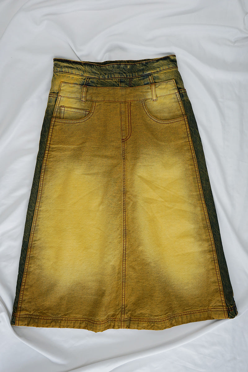 Double Denim Skirt