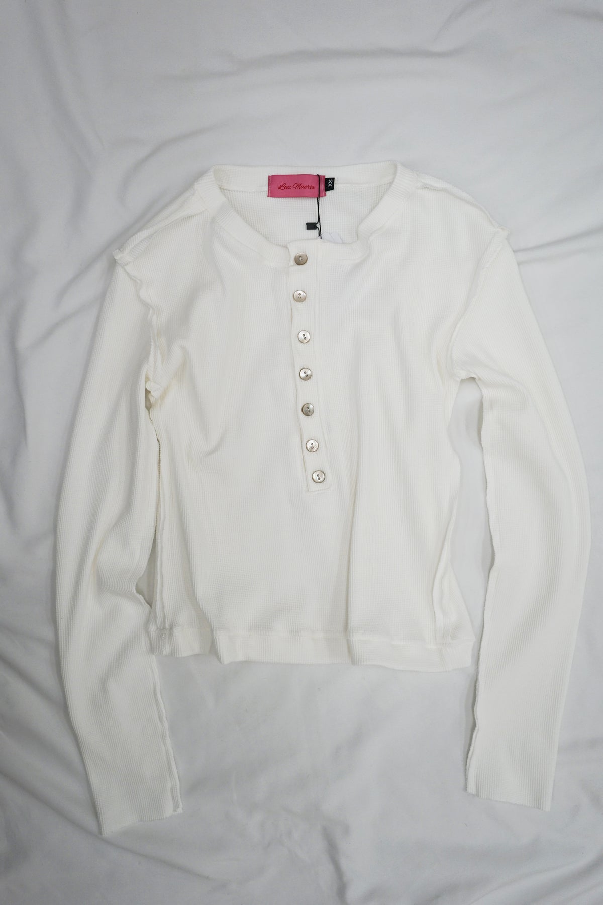 Fitted Waffle Knit Henley