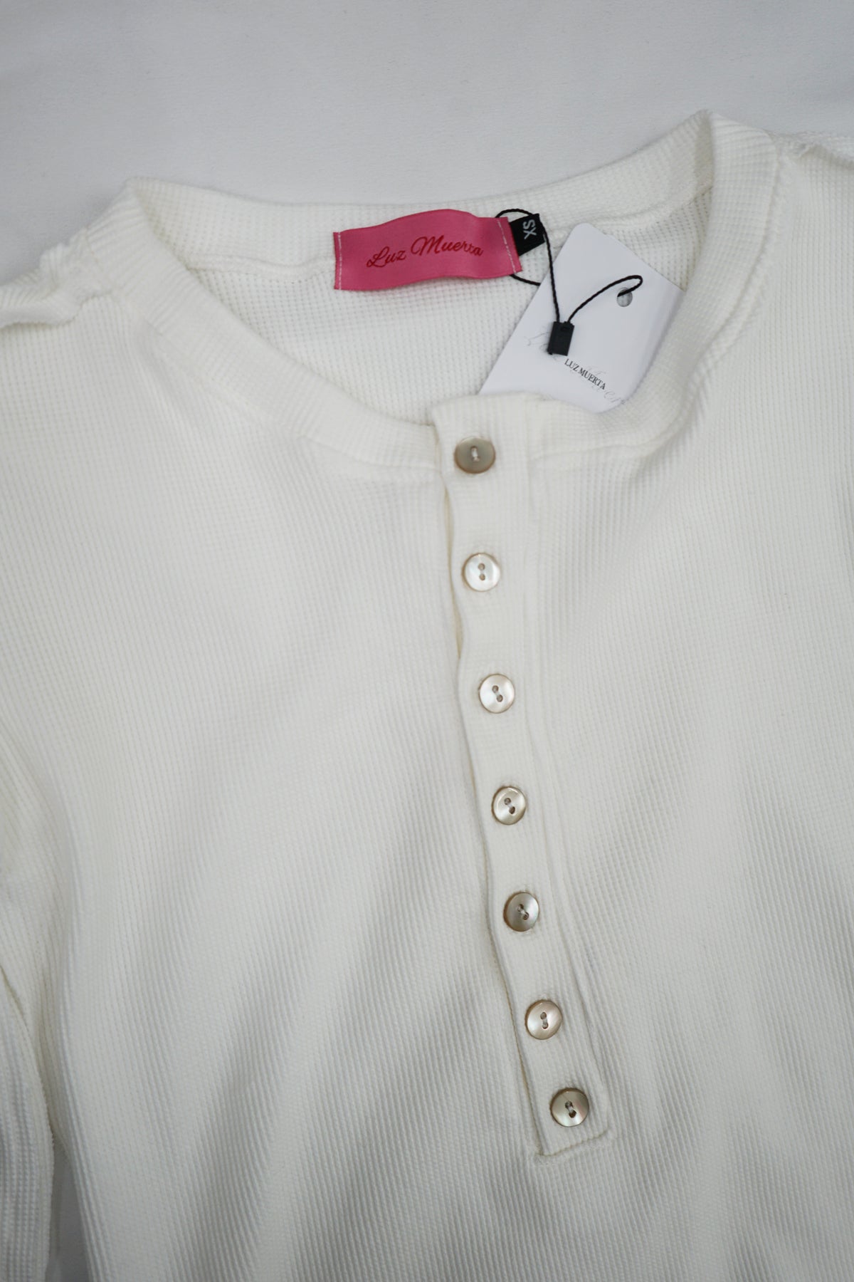 Fitted Waffle Knit Henley