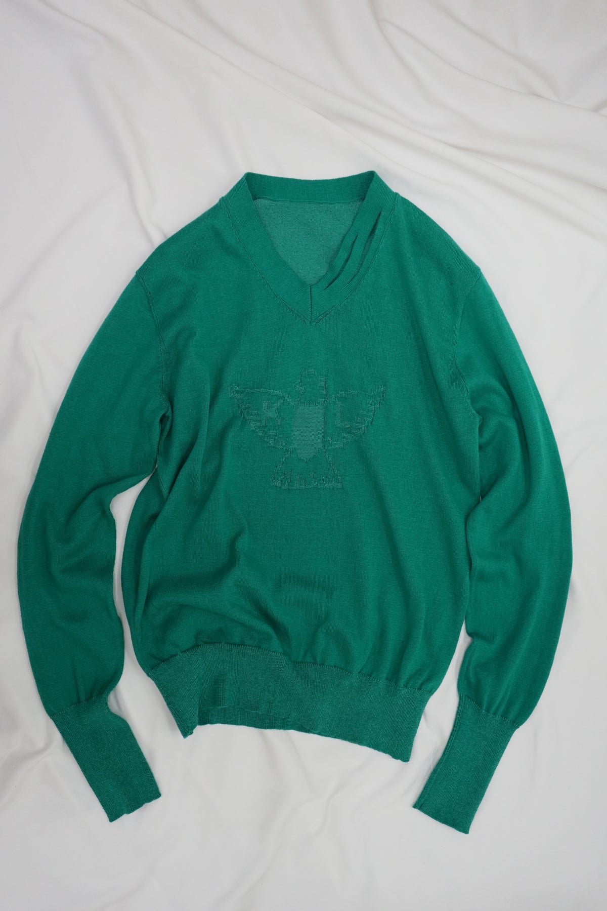 Hand-Dyed "KL" Knit Jumper - Green
