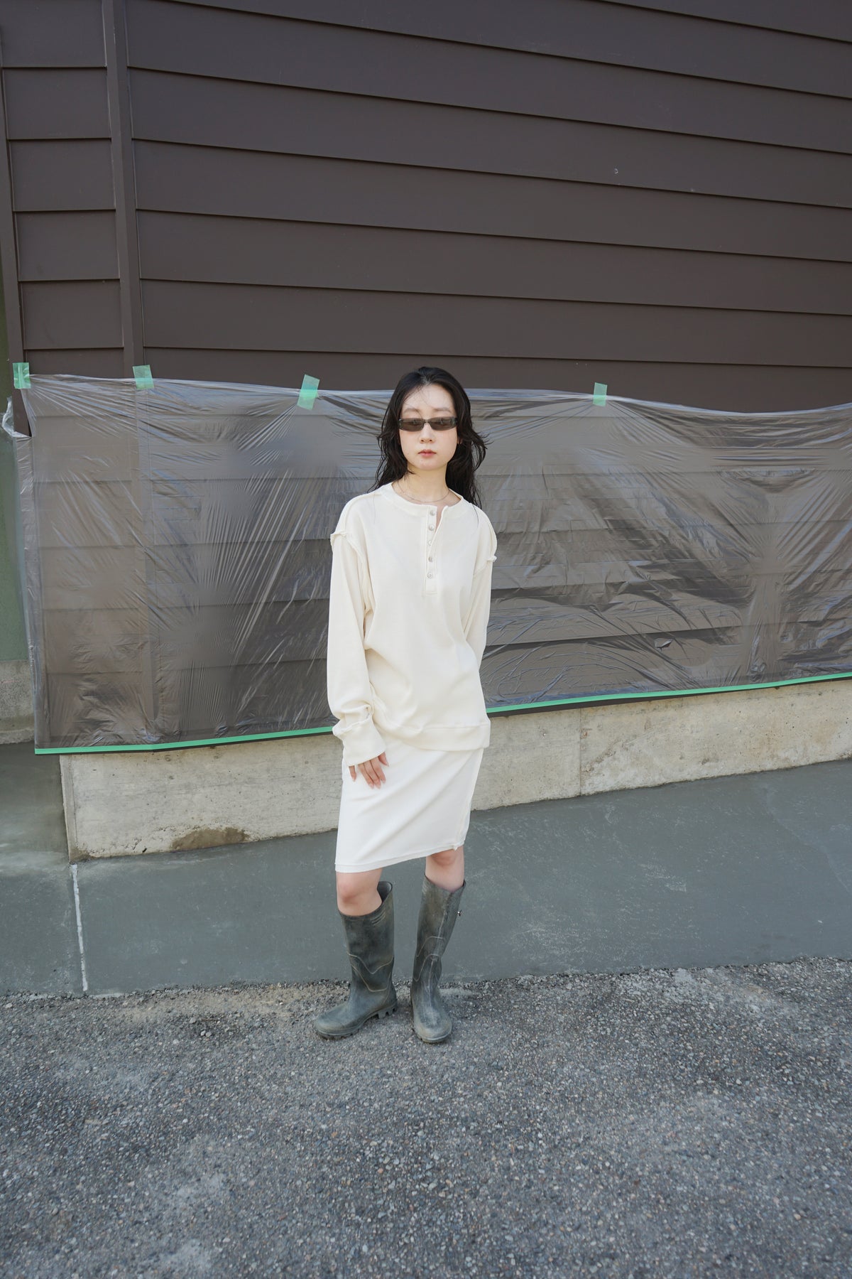 Waffle Knit Midi Skirt