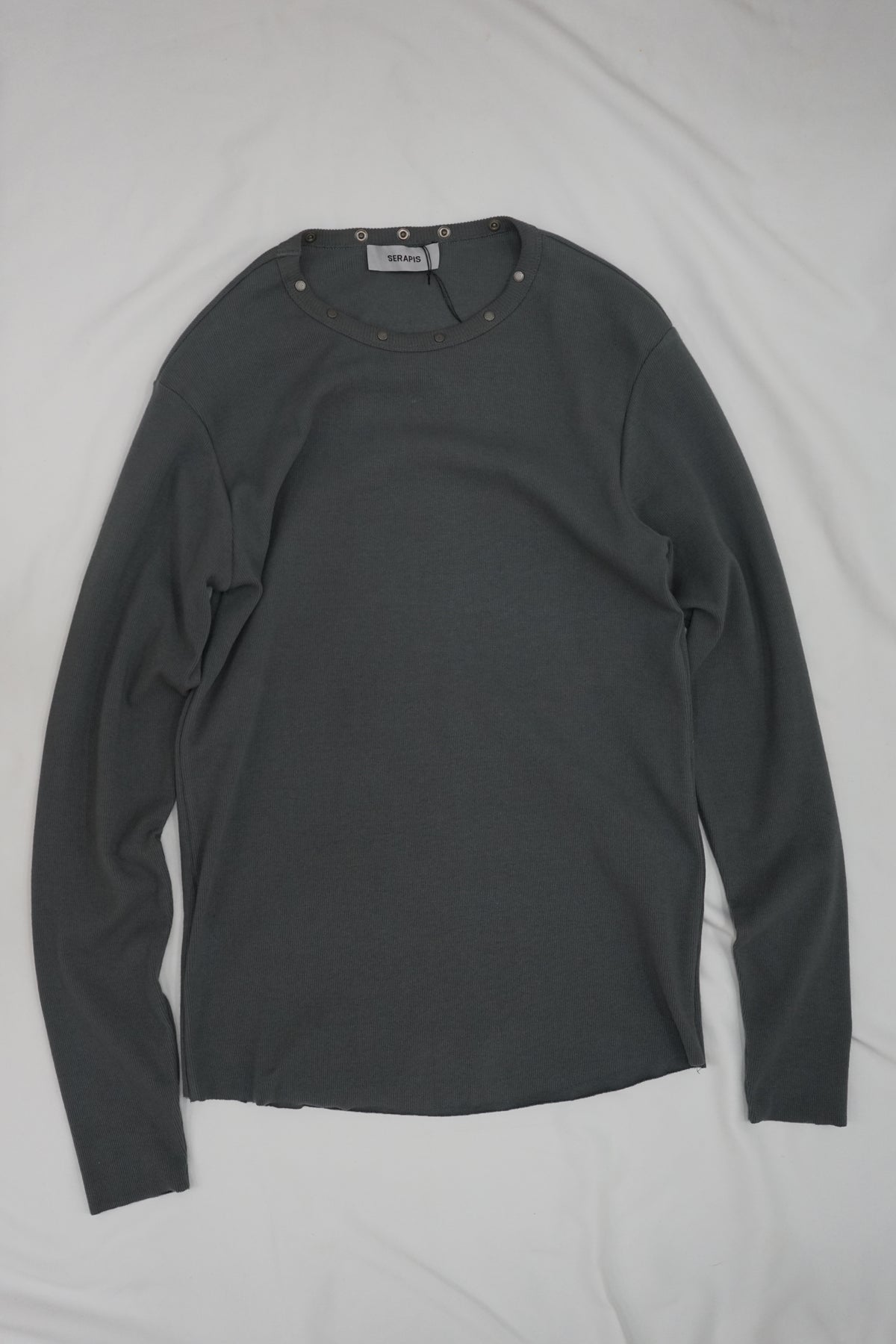GREY RIVET RIB TOP