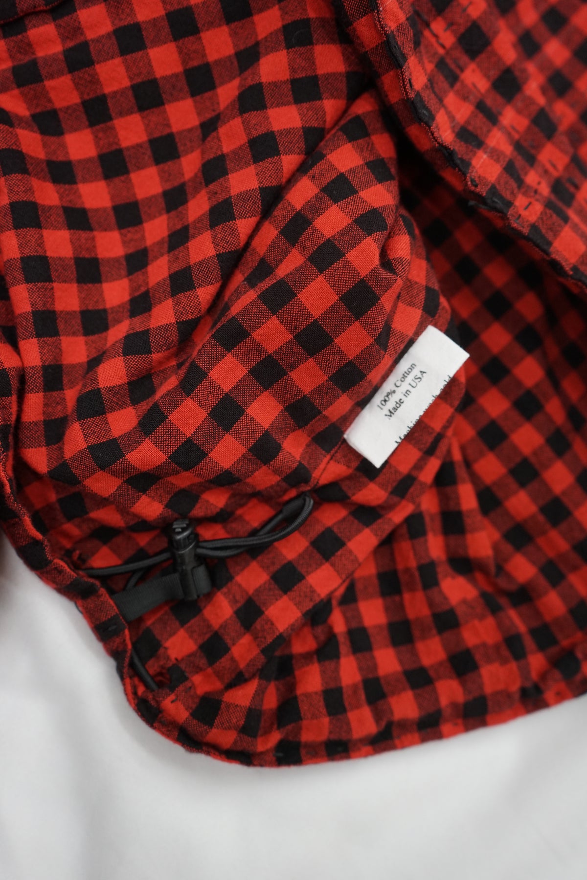 Black and red check jacket
