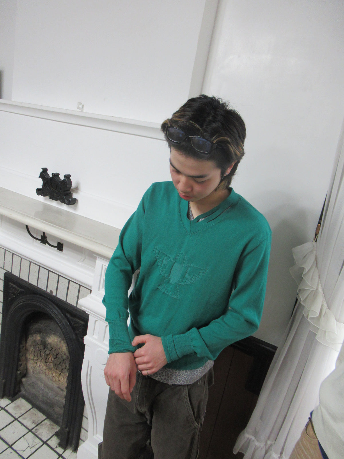 Hand-Dyed "KL" Knit Jumper - Green