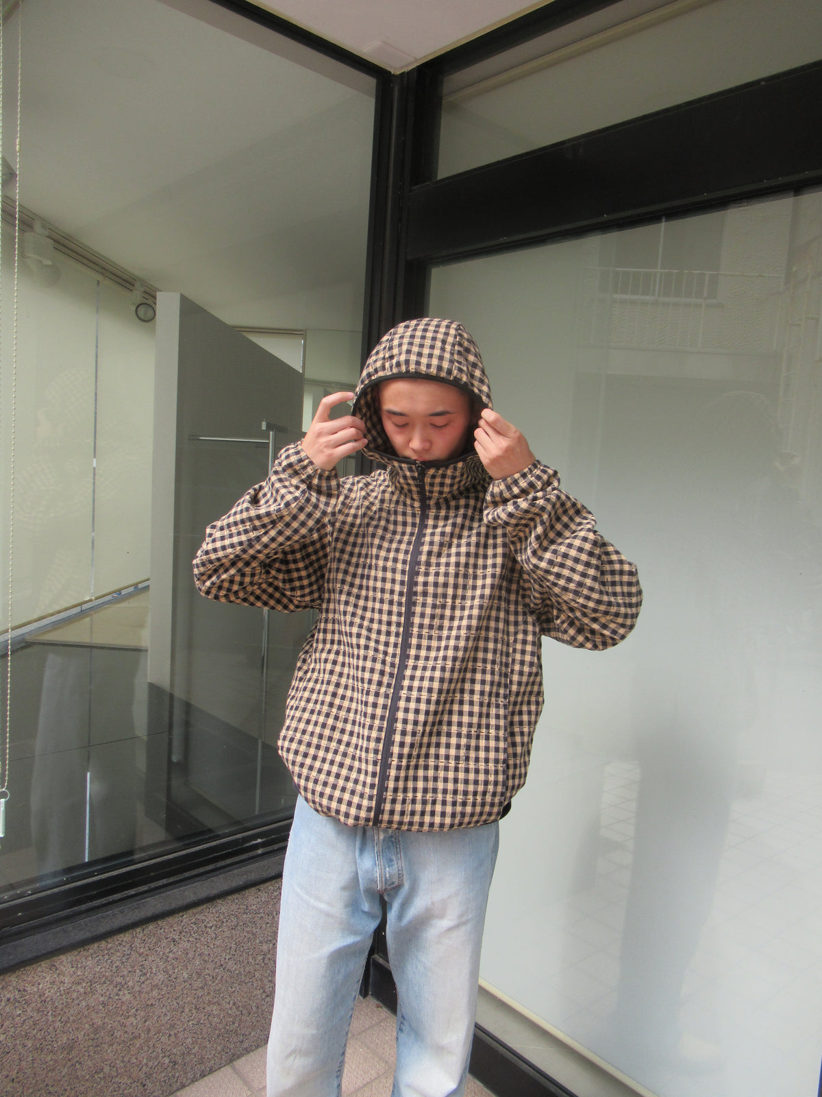 Black and tan check jacket