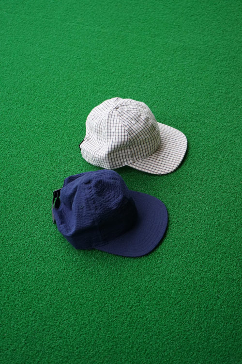 Navy Seersucker Hat / White Check Linen Hat