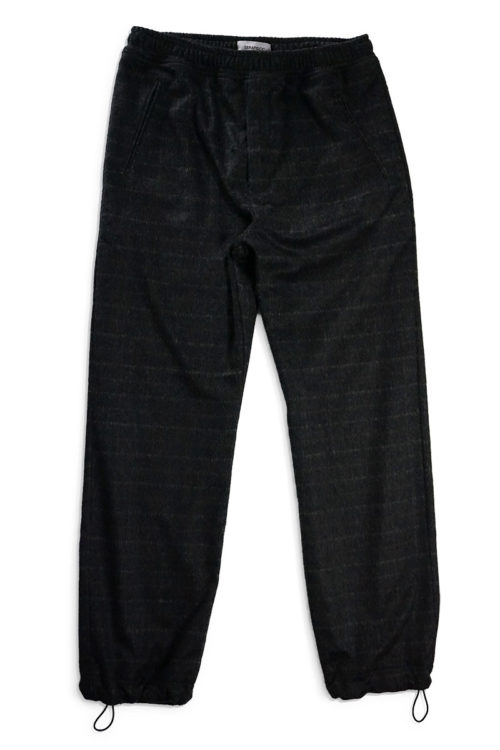 Brown Grid Wool Track Pants