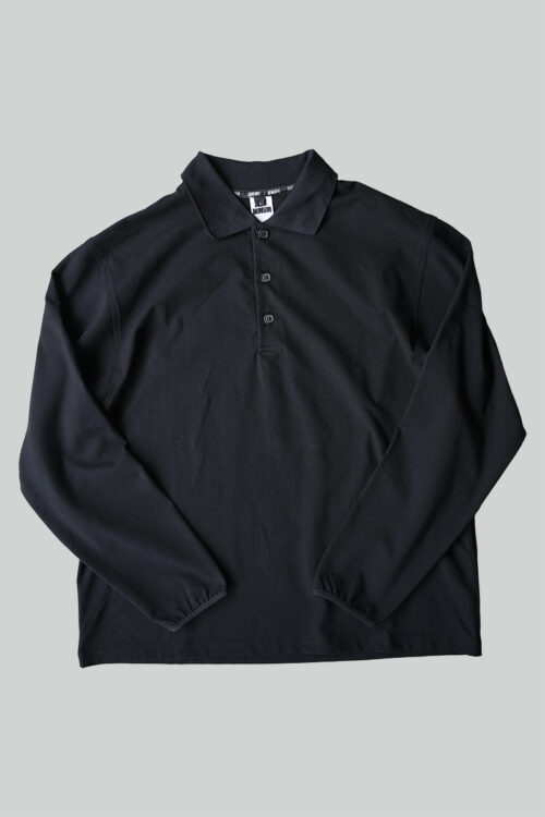 Black Heavy Jersey LS Golf Shirt