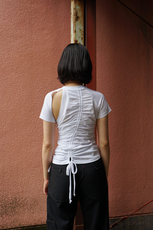 White Ruched T-Shirt