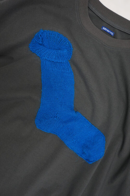 Messy socks tee shirt - Blue