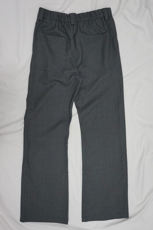 GREY PINSTRIPE SPLIT PANTS