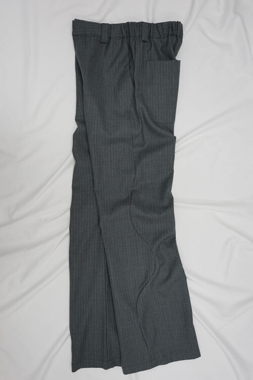 GREY PINSTRIPE SPLIT PANTS