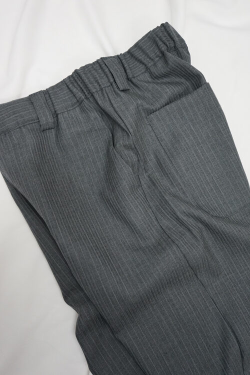 GREY PINSTRIPE SPLIT PANTS