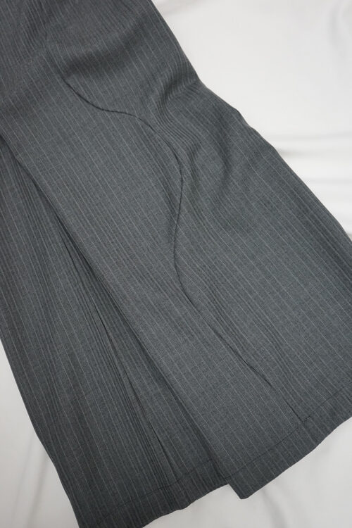 GREY PINSTRIPE SPLIT PANTS