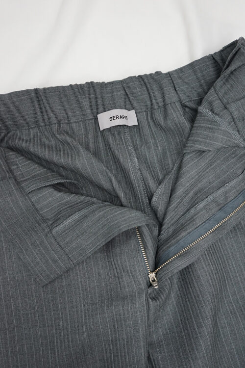 GREY PINSTRIPE SPLIT PANTS