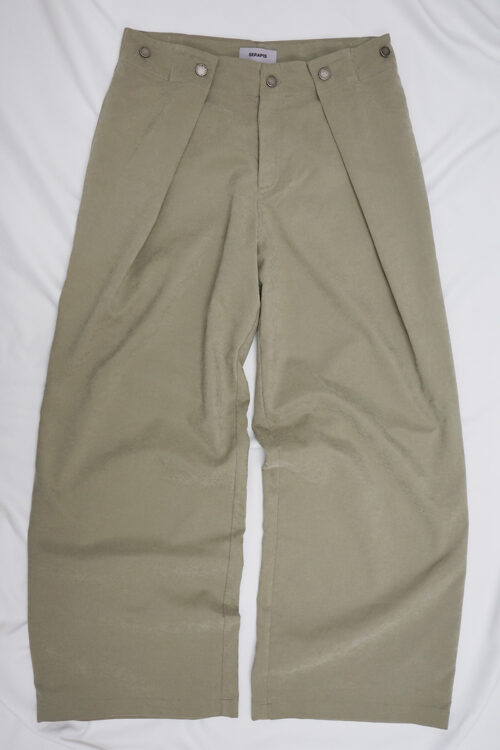 BEIGE SUEDE NYLON RUDDER PANTS