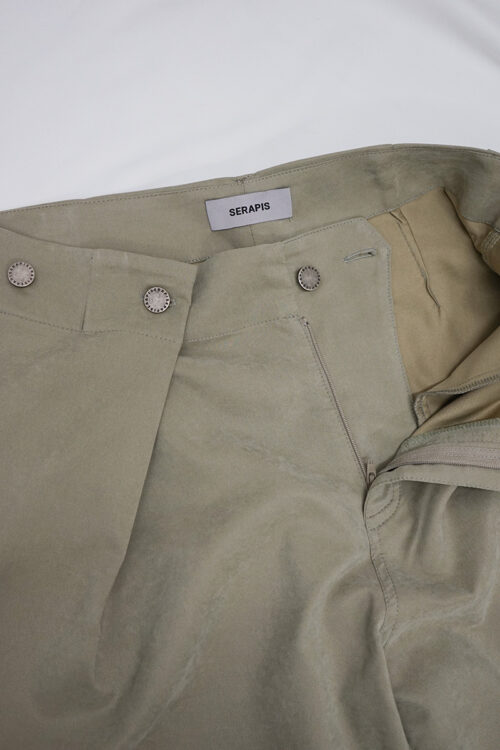 BEIGE SUEDE NYLON RUDDER PANTS