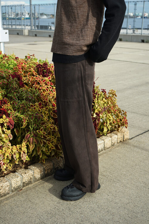 DARK RUST DYED WIDE SAILOR PANTS