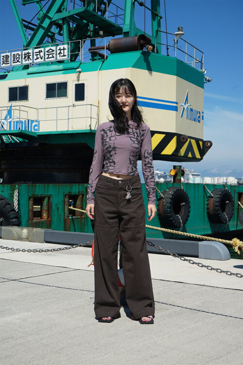 DARK RUST DYED WIDE SAILOR PANTS