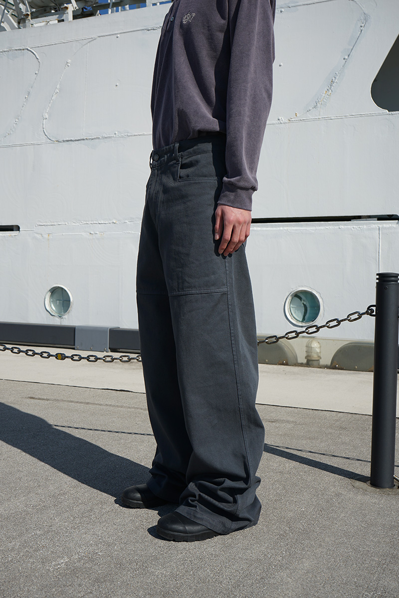 SERAPIS SSENSE限定 ブラック Sailor タックパンツ GREY SALT SERAPIS SSENSE限定 ブラック Sailor タックパンツ GREY SALT