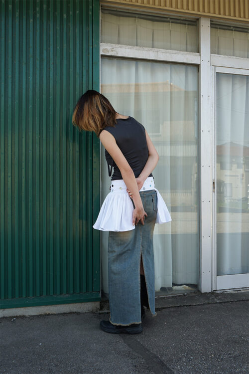 Button belt skirt