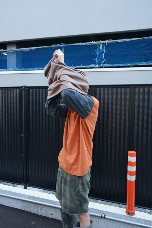 MOKA/ GREY/ ORANGE LAYERED LS T-SHIRT