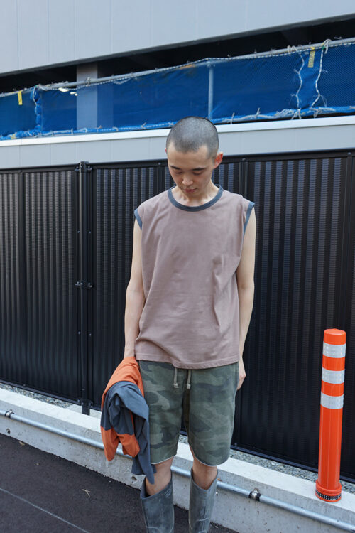 MOKA/ GREY/ ORANGE LAYERED LS T-SHIRT