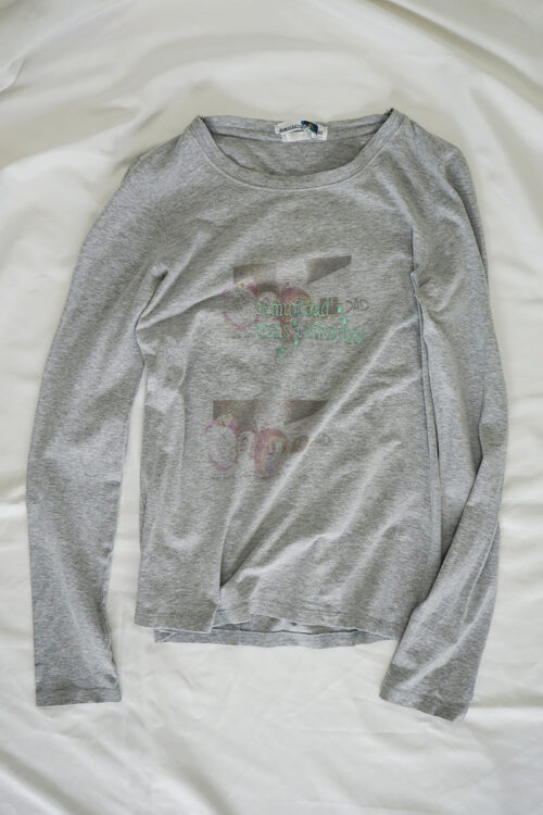 Printed embroidery tee