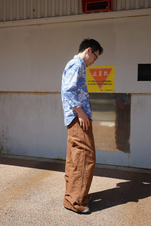 BROWN SCRUNCH LAYERED SAILOR PANTS