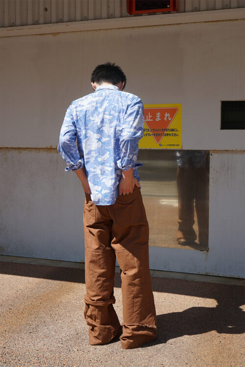 BROWN SCRUNCH LAYERED SAILOR PANTS