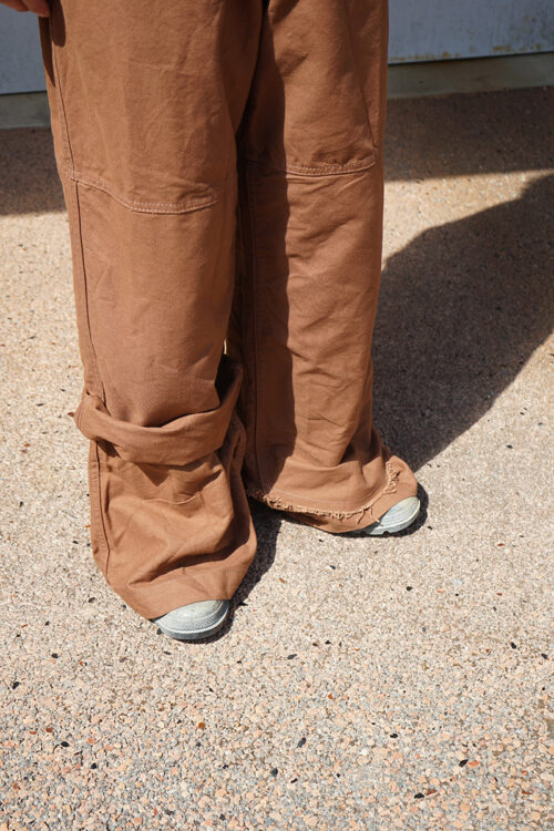 BROWN SCRUNCH LAYERED SAILOR PANTS
