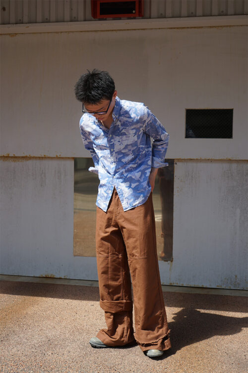BROWN SCRUNCH LAYERED SAILOR PANTS