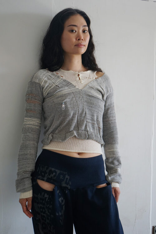 Distressed Knit Top