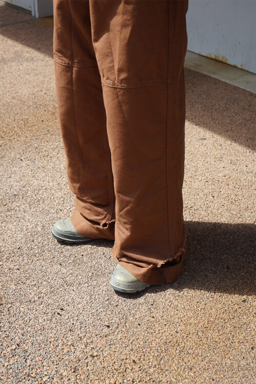 BROWN SCRUNCH LAYERED SAILOR PANTS