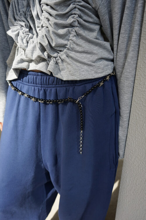 Beads and metal stars belt