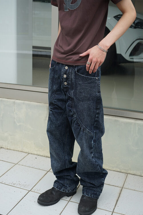 ARC PLEATED SELVEDGE DENIM DUSK BLUE