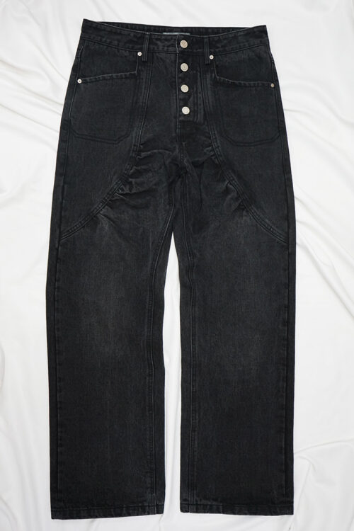 ARC PLEATED SELVEDGE DENIM BLACK