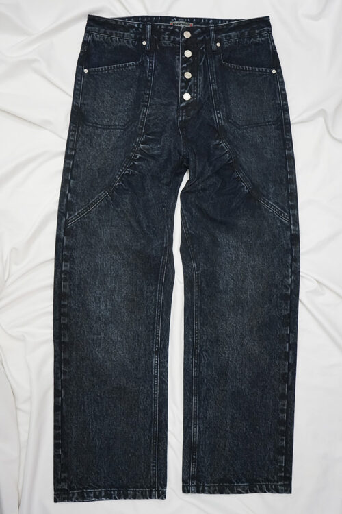 ARC PLEATED SELVEDGE DENIM DUSK BLUE