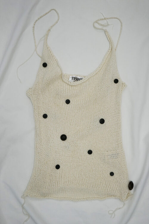 Silk dot moon top