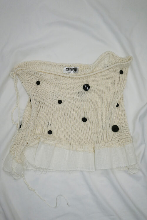 Silk dot moon skirt