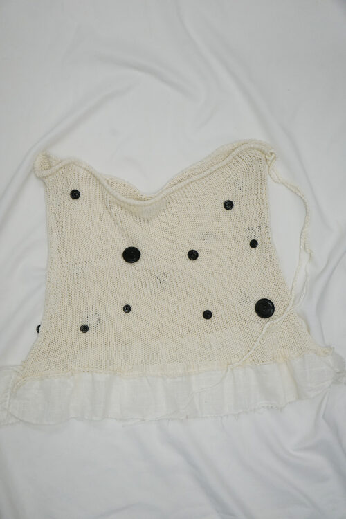 Silk dot moon skirt