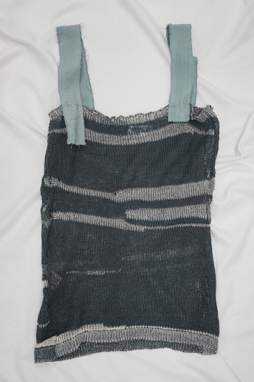 Distressed striped top