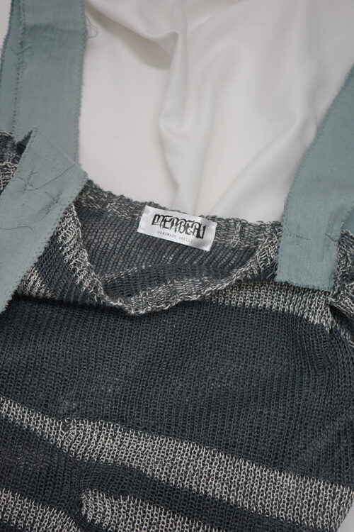 Distressed striped top