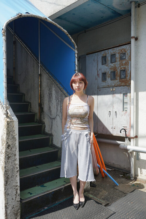 Reworked lingerie-style top