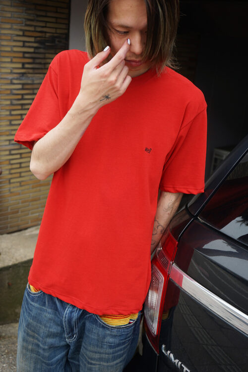 Tilted logo T-shirt Red