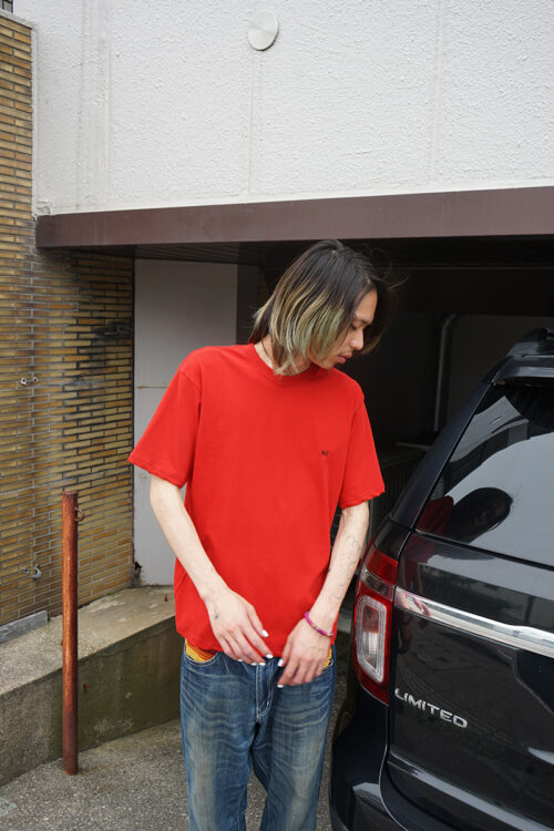Tilted logo T-shirt Red