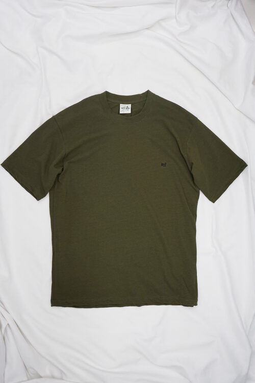 Tilted logo T-shirt Khaki